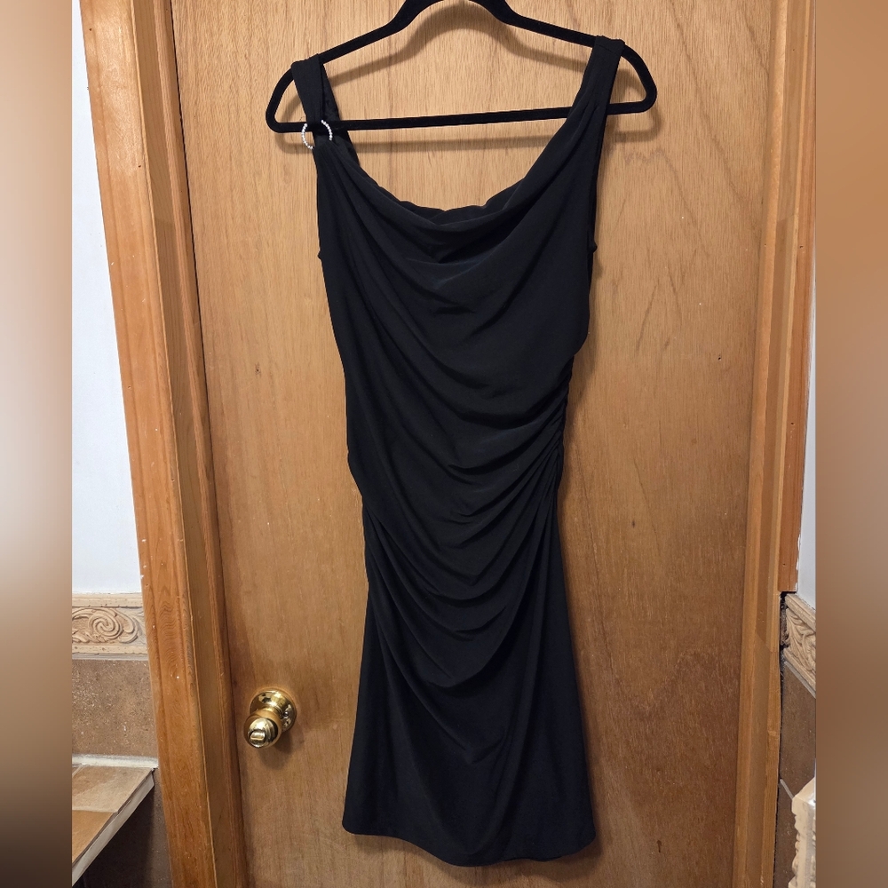 Elegant Black Draped Dress